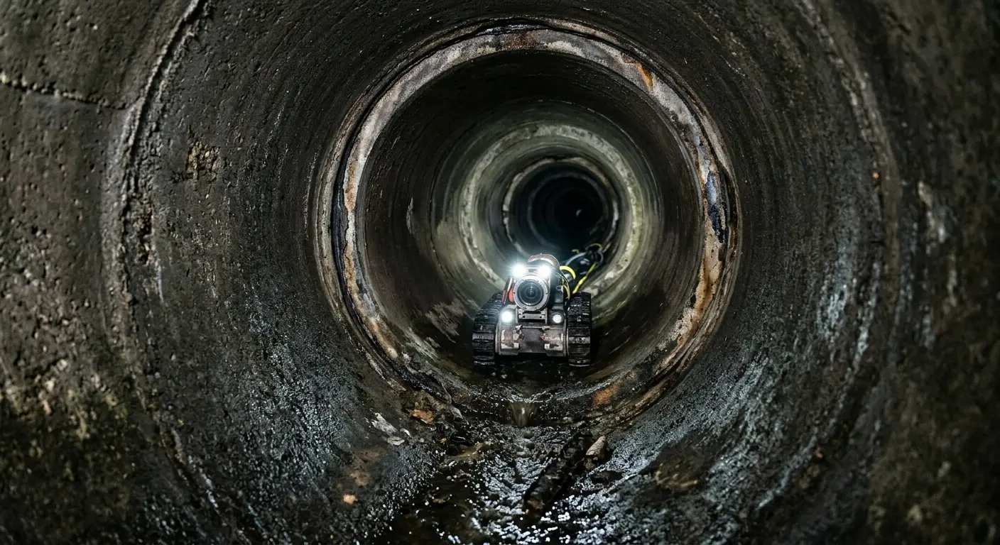 Robotic sewer camera inspecting pipe interior for Drain Snake Service in Putnam Valley